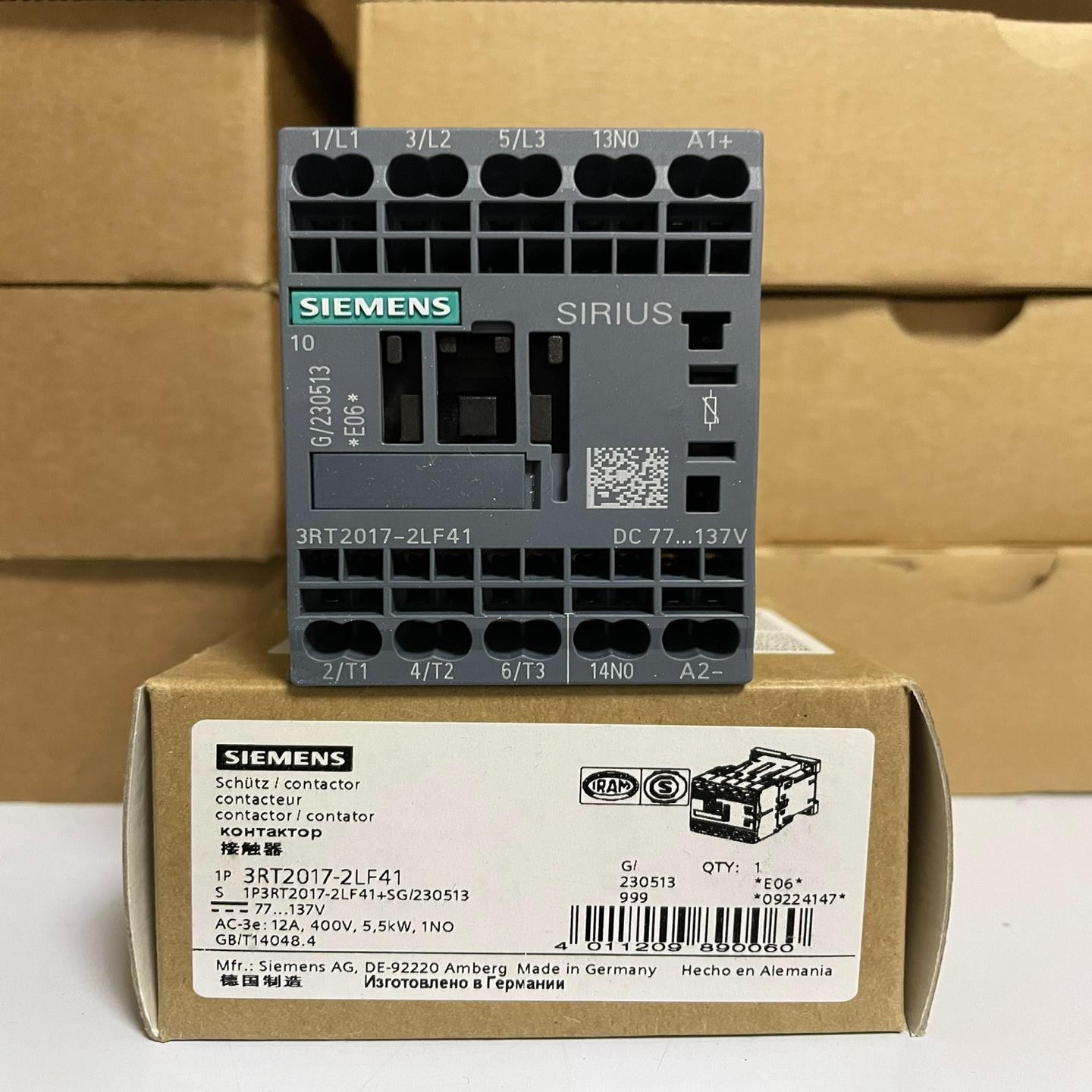 3RT2017-2LF41  功率接触器,AC-3 12 A
