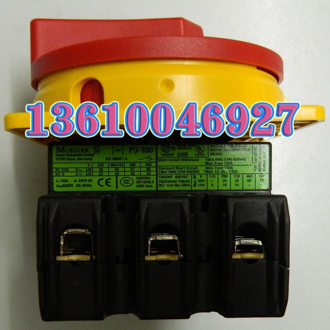 EATON MOELLER隔离开关P3-100/EA/SVB/N前部固定100A