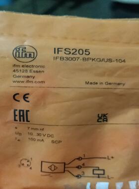 IFM IFS205传感器原装全新正品，点“