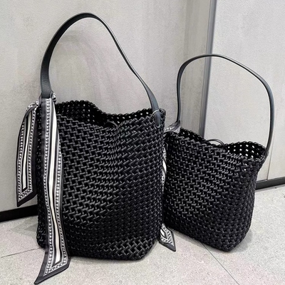 尼龙布手工编织风车结水桶包包女