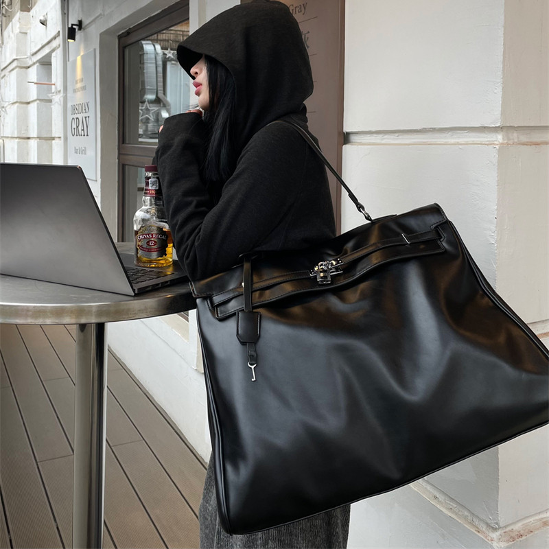 50cm超大软皮凯莉包慵懒随性中性风超大容量手提包包单肩斜挎大包,箱包皮具/热销女包/男包,托特包,淘宝优惠券,粉丝福利购,淘宝优惠卷