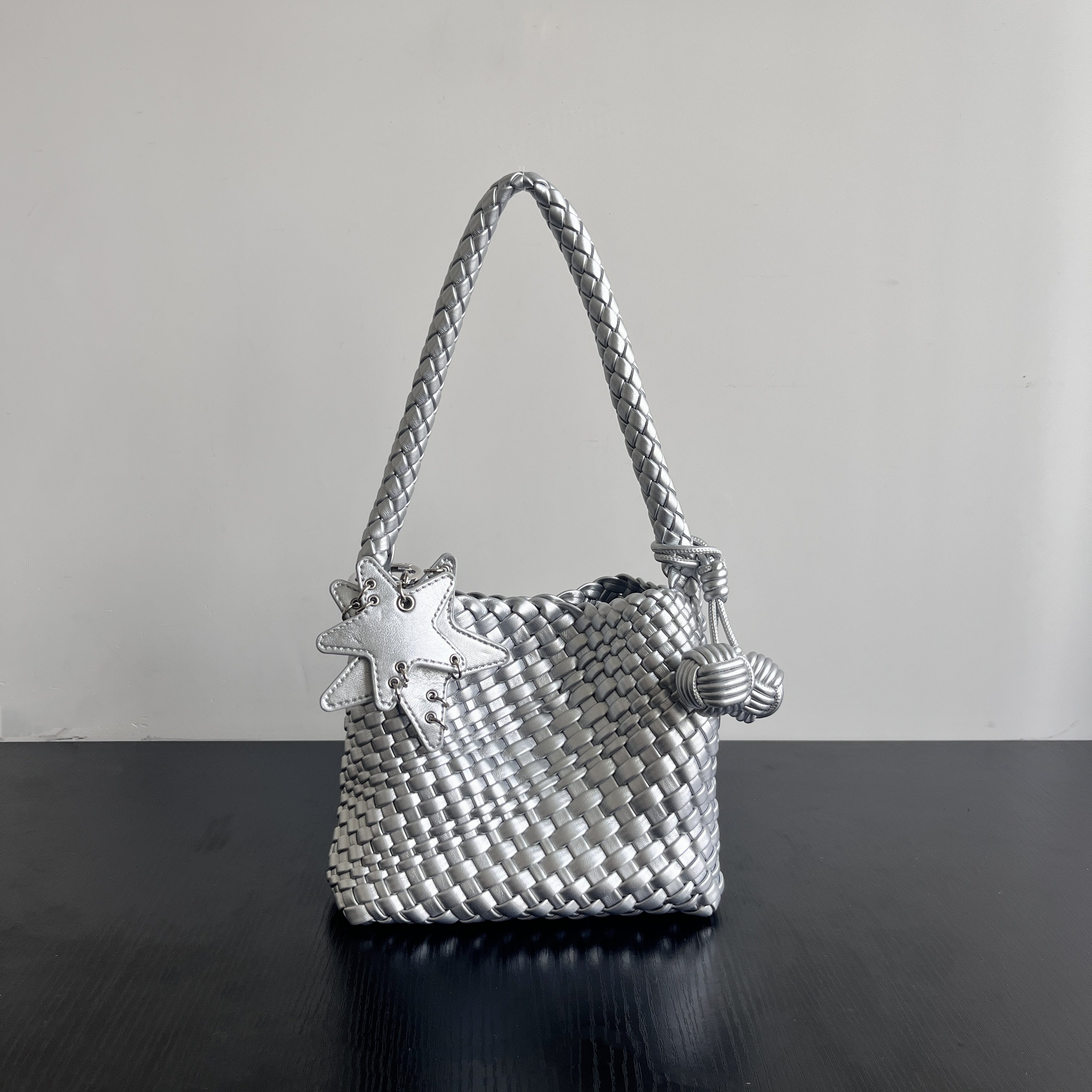 手工编织菜篮子包包长手提星星包