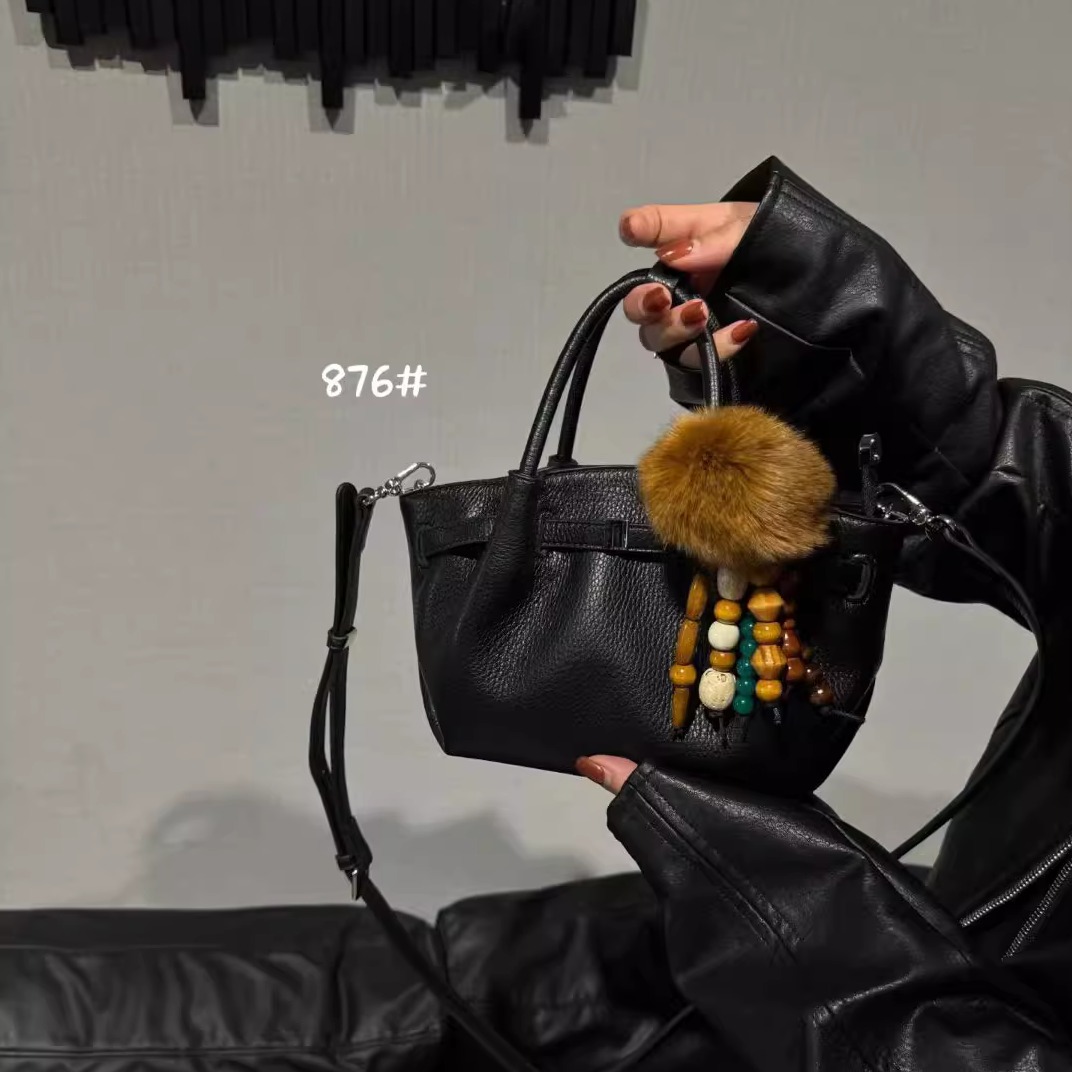 荔枝纹牛皮小号饺子包日常百搭真皮小懒包手拎小包单肩斜挎包包女