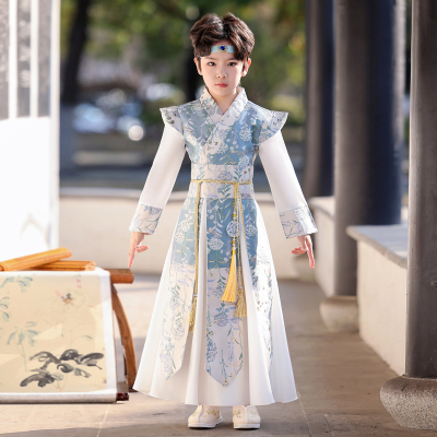 风盛郁原创春夏汉服儿童中国风帅气武侠公子哥侠客薄款演出服古装