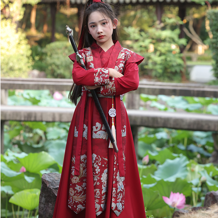 女童春秋款COS女侠花木兰服装