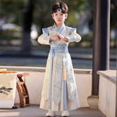 风盛郁原创秋冬加厚汉服儿童中国风帅气武侠公子哥侠客演出服古装