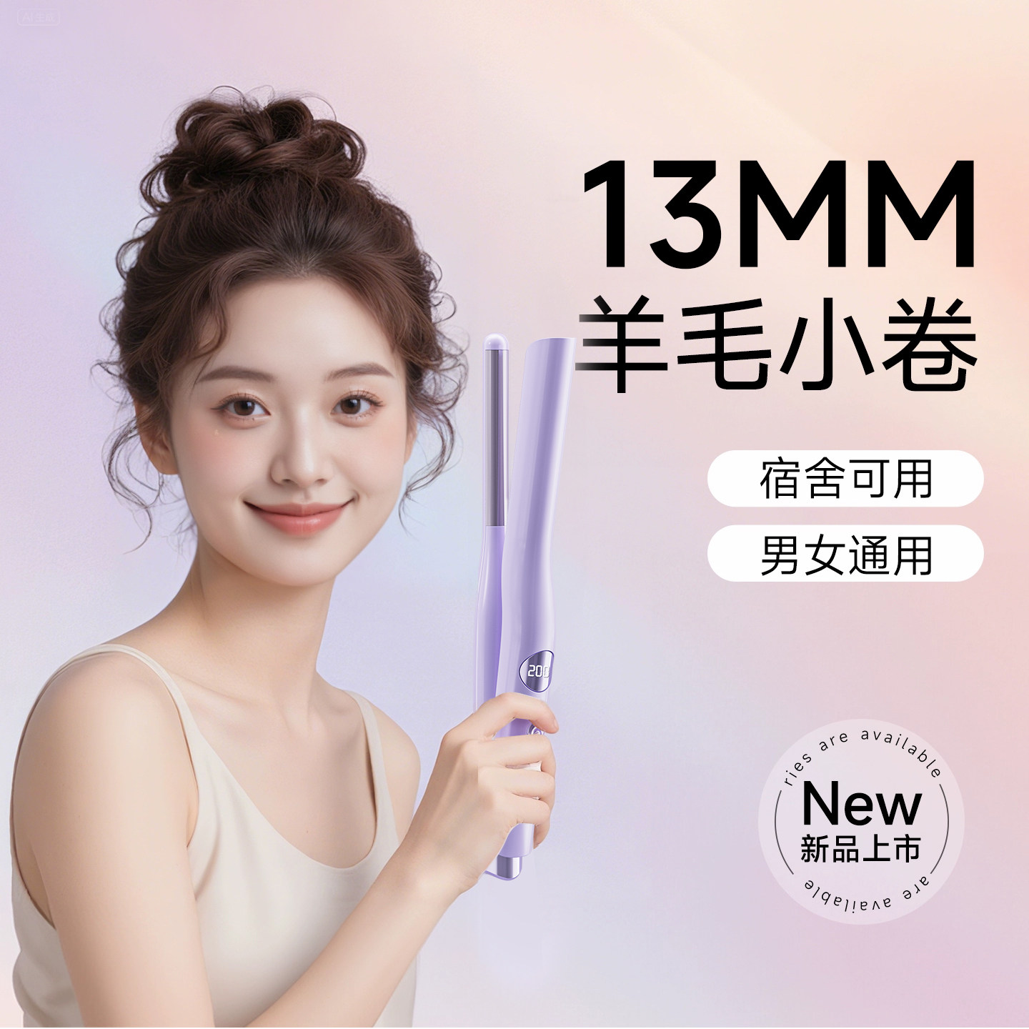 卷发棒负离子13mm羊毛卷蛋卷头手动电烫发棒小型小卷刘海短发神器