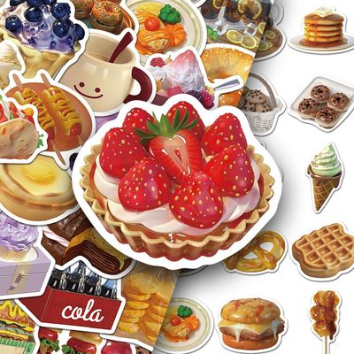 卡通ins风美食防水贴纸