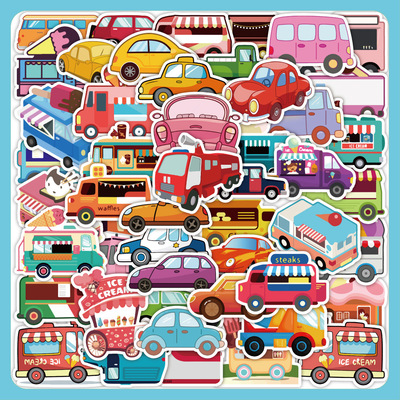 原创卡通汽车儿童贴纸