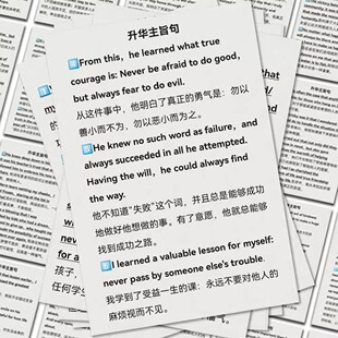 41张英语写作升华主旨句贴纸字清晰短句手账本笔记本装饰防水贴画