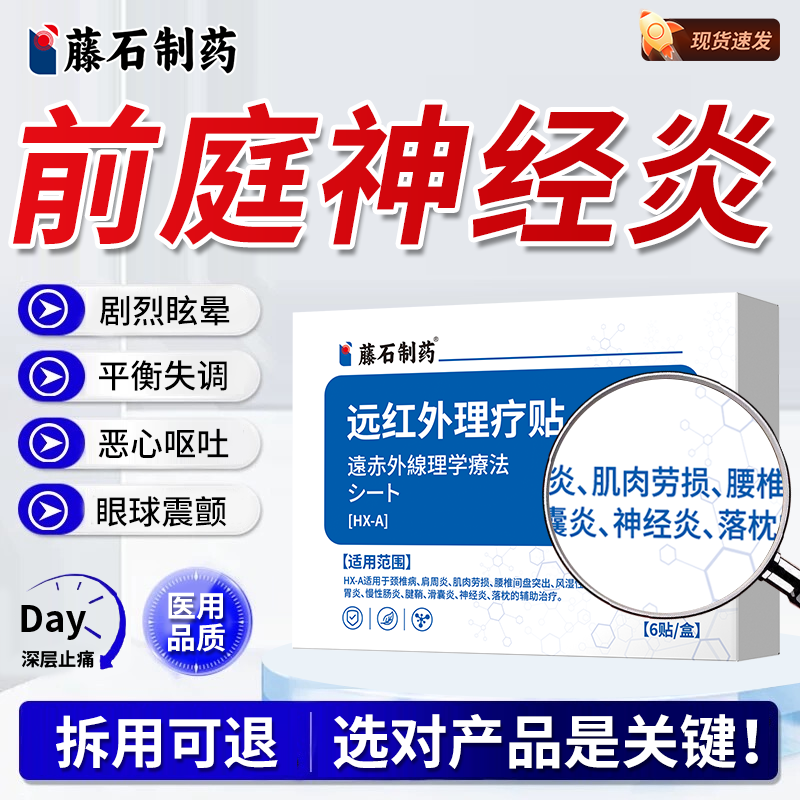 前庭神经炎眩晕膏药贴恶心呕吐头晕耳鸣功能失衡头昏脑供血不足BS