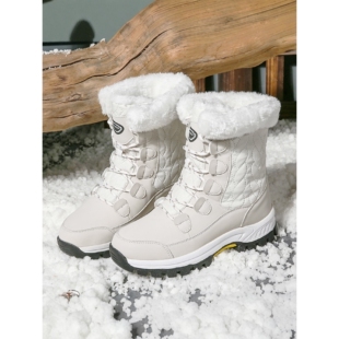 AUMU哈尔滨雪地靴女季加绒保暖零下40度抗寒东北棉鞋大码高帮棉靴