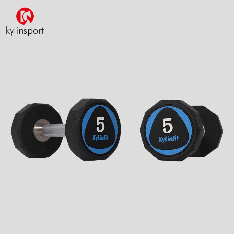KYORT健身器材多规格健身房圆头包胶哑铃2.5~12.5+三层小号哑铃架
