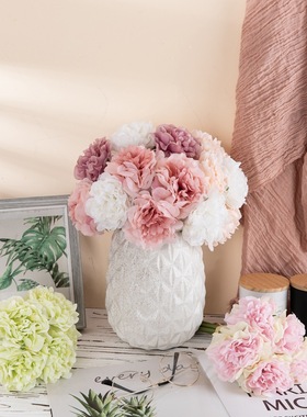 新款 销售牡丹花束植物仿真花家庭装饰婚庆手捧花假花GF14921B现