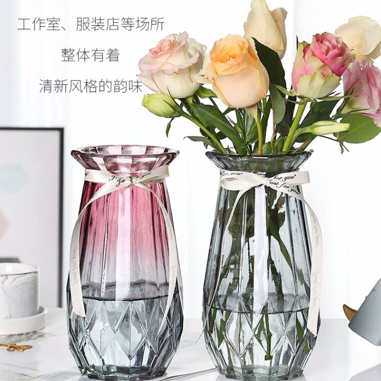 简约欧式创意玻璃花瓶水养富贵竹