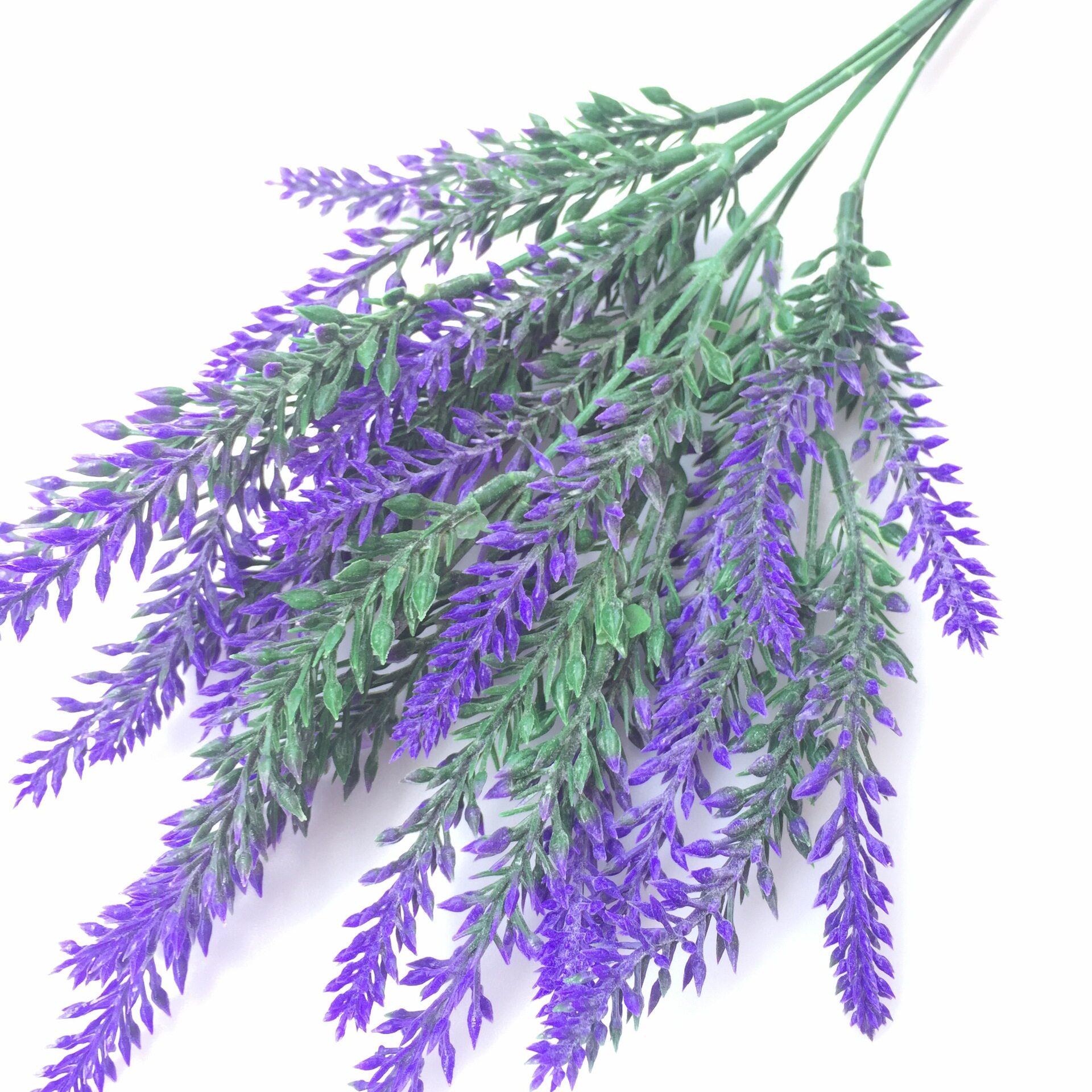 仿真霜白薰衣草 田园风格装饰把花 婚庆永生花紫色塑料花绿植