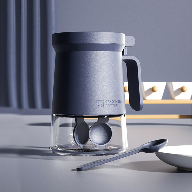 双重防潮调味瓶带把手按压开盖