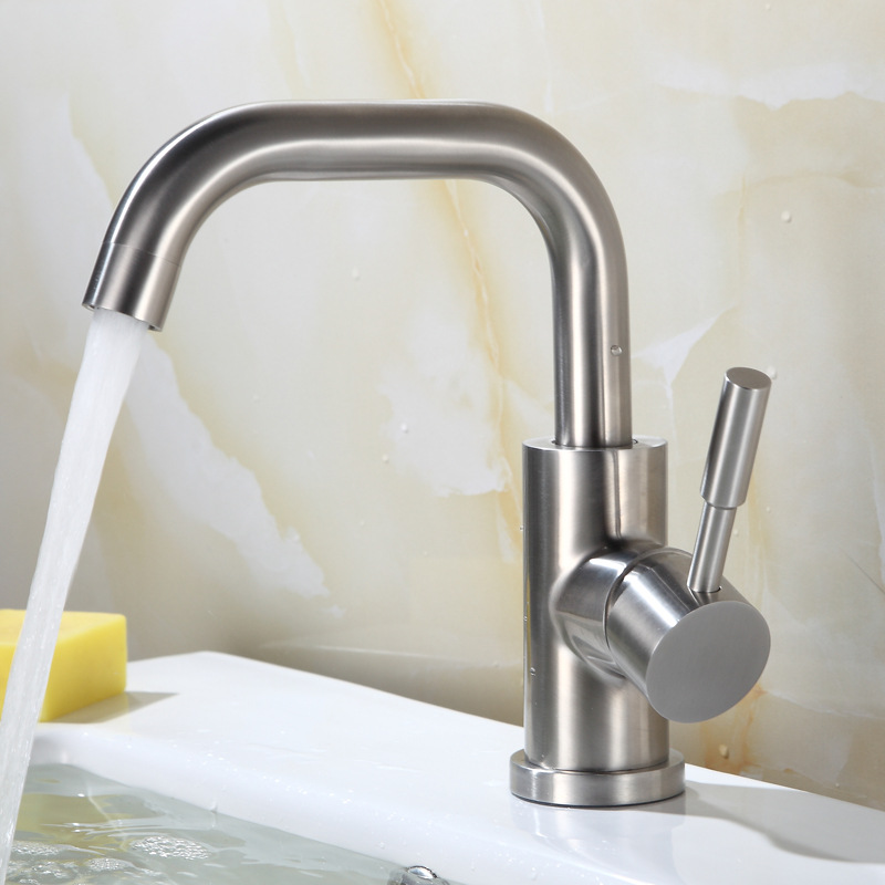 不锈钢冷热面盆龙头洗脸盆水龙头