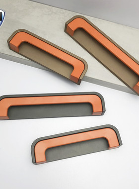 新款 简约衣柜橱柜拉手灰色暗藏内嵌开槽把手现代橙色轻奢抽屉拉