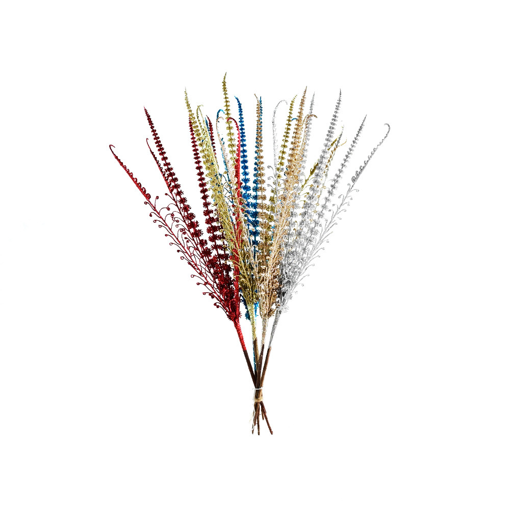 金粉叶5叉蒲棒松塔圣诞装饰用品