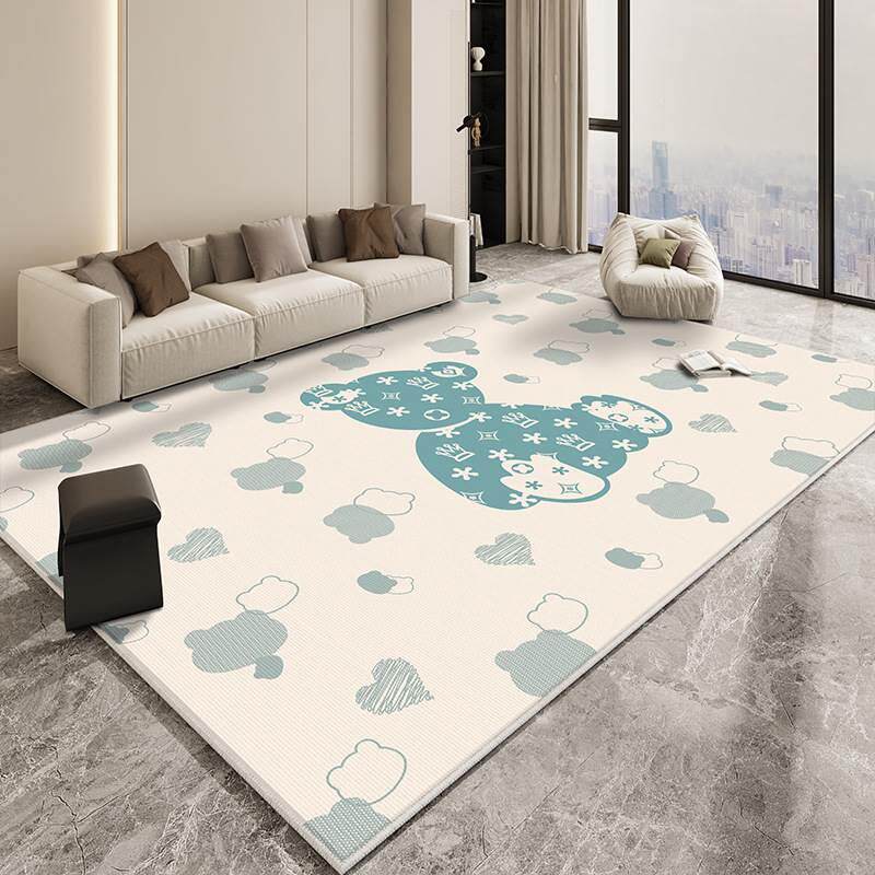 客厅全铺水晶绒地毯简约轻奢吸水防滑茶几毯家用耐脏可水洗地毯