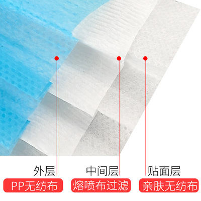 新款一次性口罩三层独立包装含