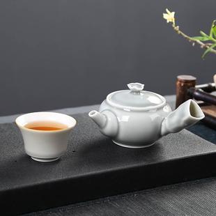 现代简约泡茶器提梁壶单壶盖碗 日式 冰灰釉陶瓷功夫茶具