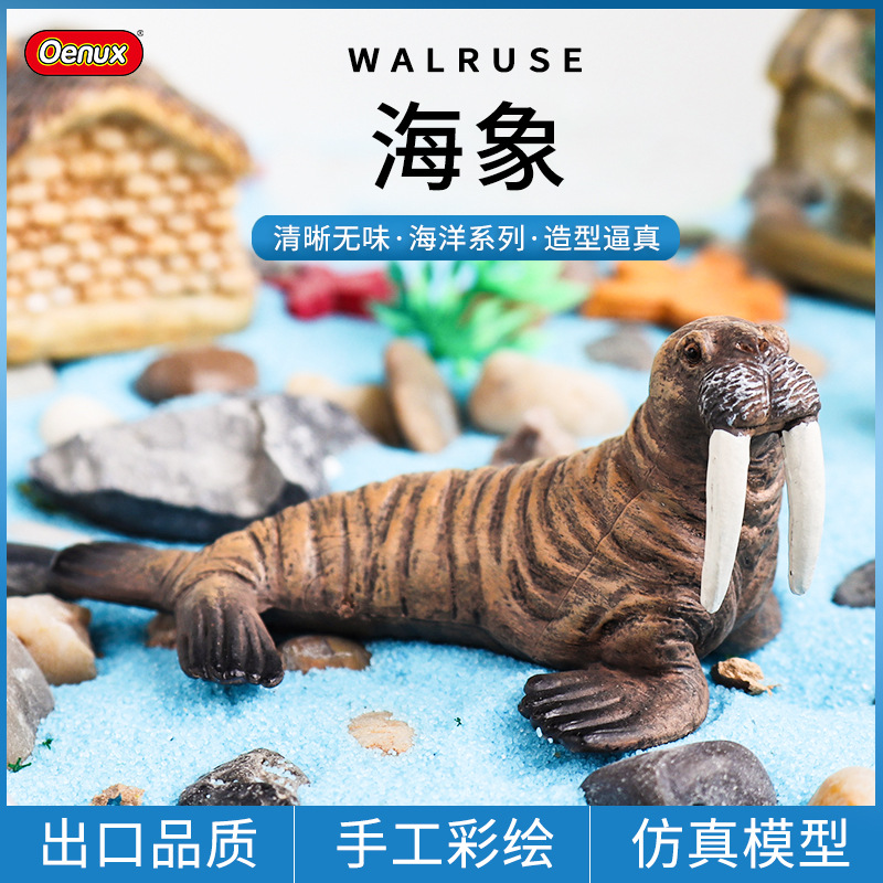 新款仿真海洋动物模型实心海象
