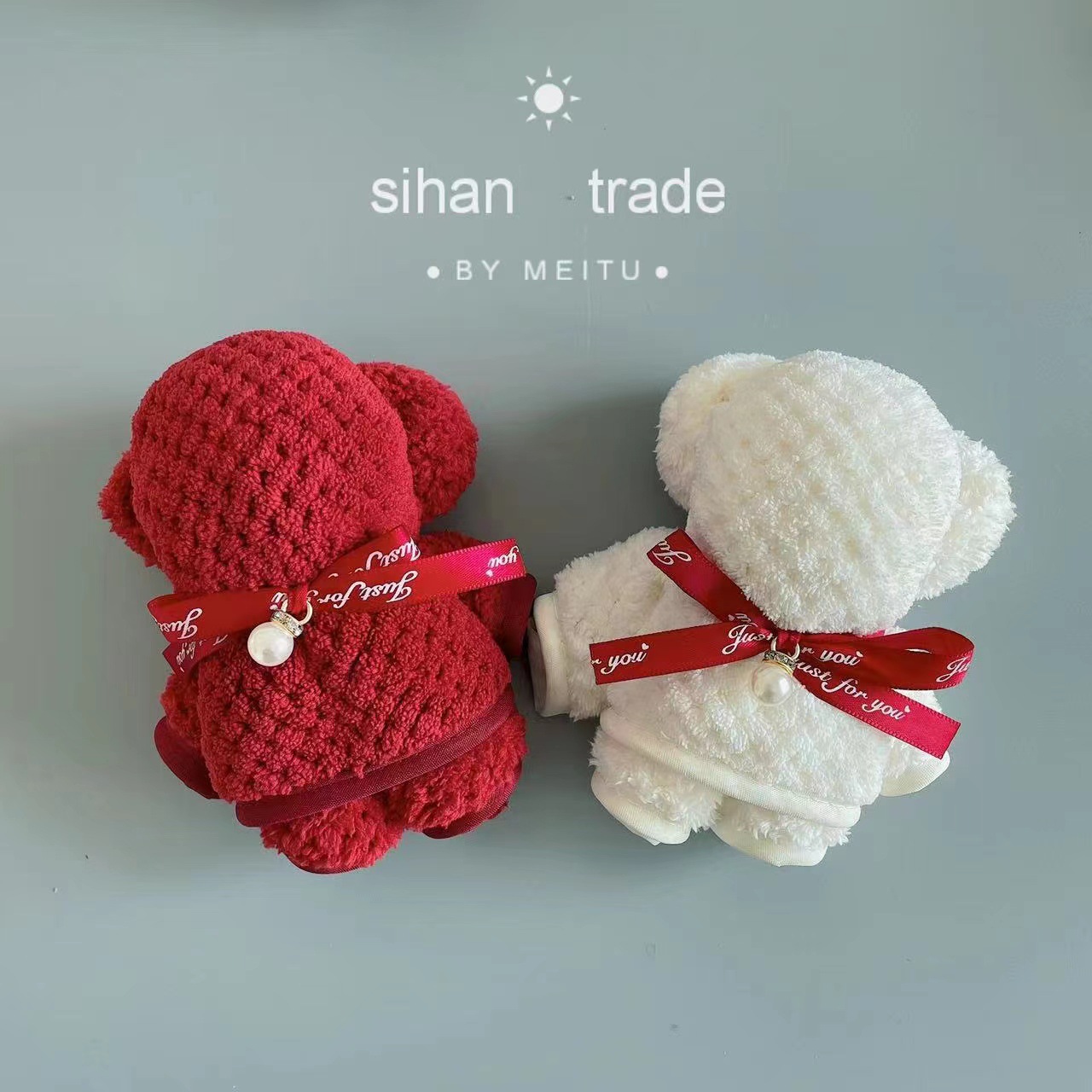 新款3040小熊造型毛巾开业礼糖