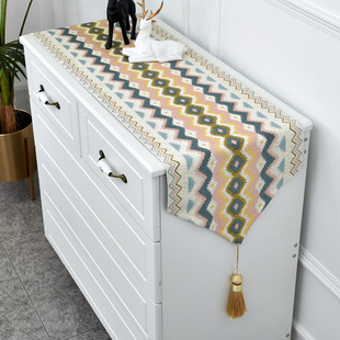 北欧桌旗轻奢简约现代电视柜鞋 饰布长条一件 柜盖布茶几餐桌装