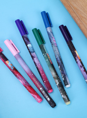 孤独星球笔0.5mm全针管黑色学生考试办公水笔签字笔