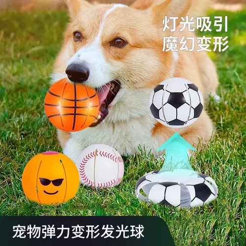 宠物手压弹力发光球狗狗玩具球耐