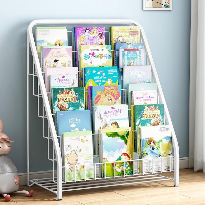 儿童书架家用落地简易宝宝绘本架客厅卧室铁艺多层收纳书柜置物架