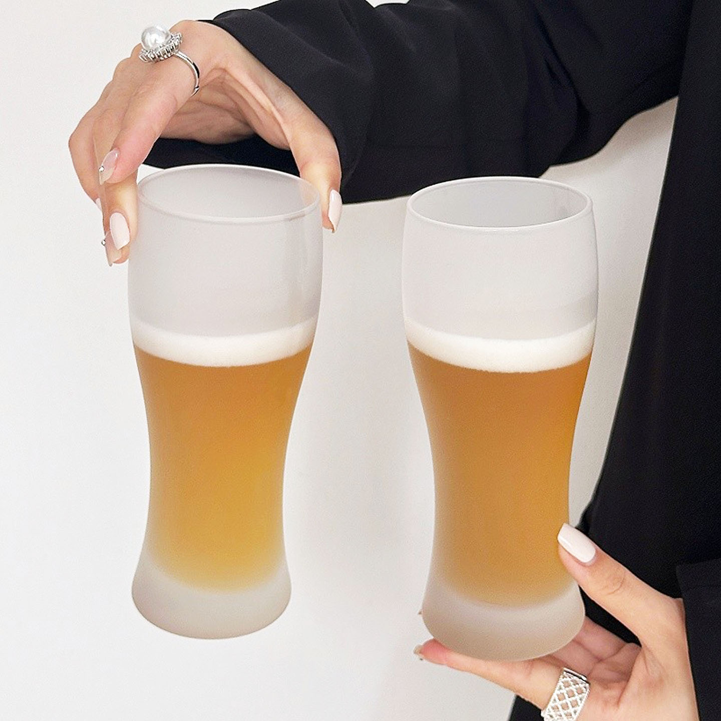 磨砂质感啤酒杯大容量果汁杯