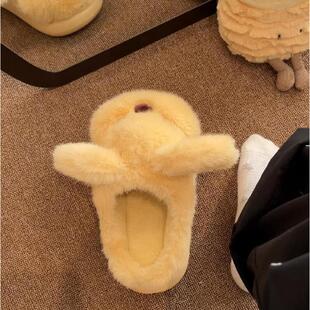 小狗棉拖鞋女款冬季厚底防滑可爱毛绒茸茸保暖鞋室内家居2025新款