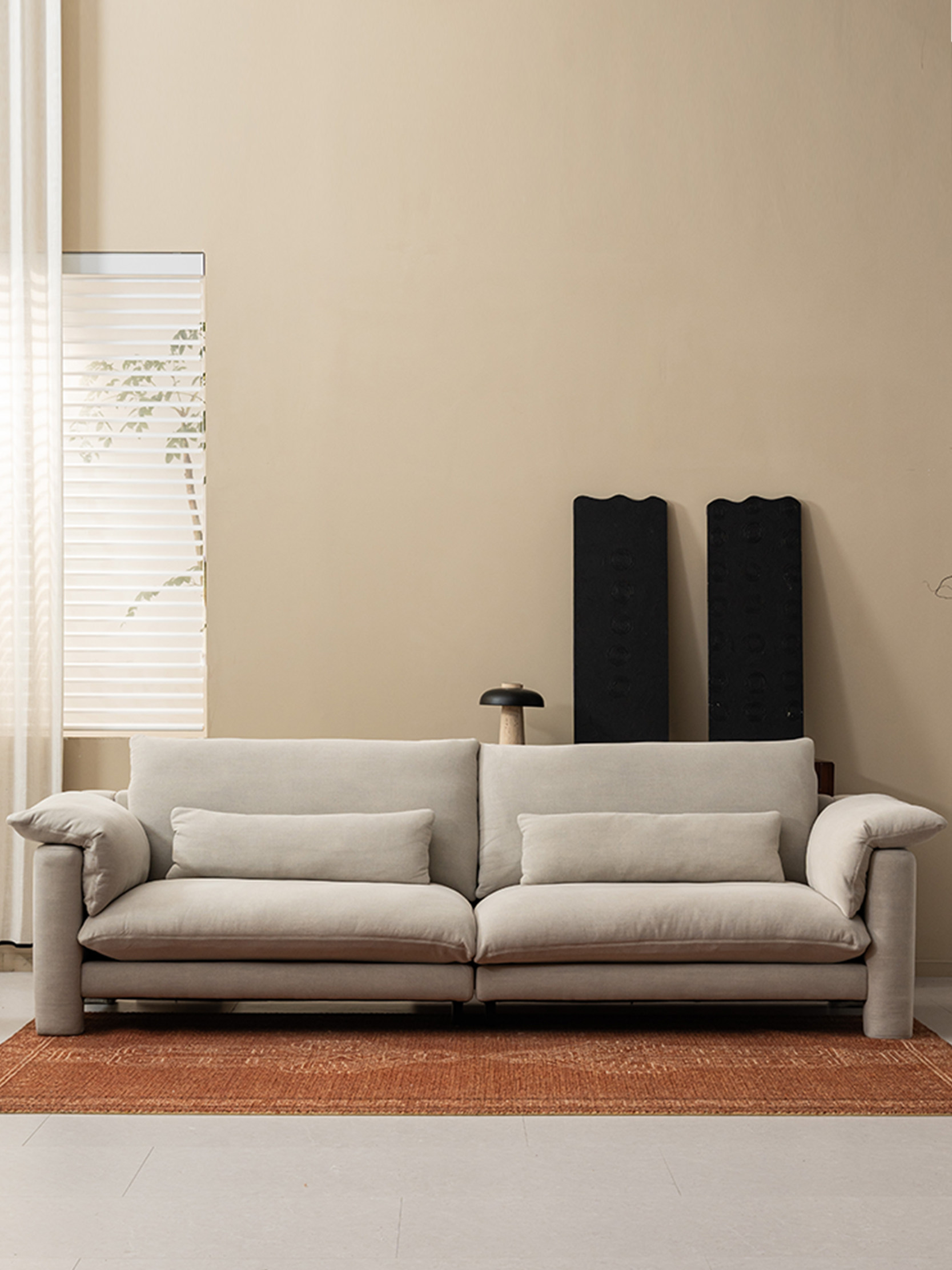 支吾象观布艺沙发设计师民宿客厅榻榻米侘寂风布艺极简艺术沙发