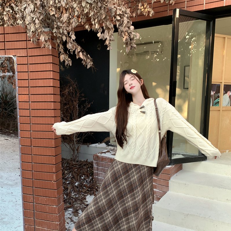 秋装韩剧小香学院风富家千金感穿搭毛衣女