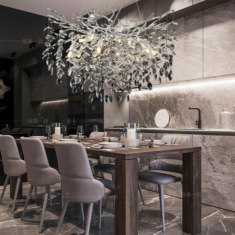 现代枝型水晶吊灯客厅玄关书房卧室灯吧台别墅轻奢大气创意灯