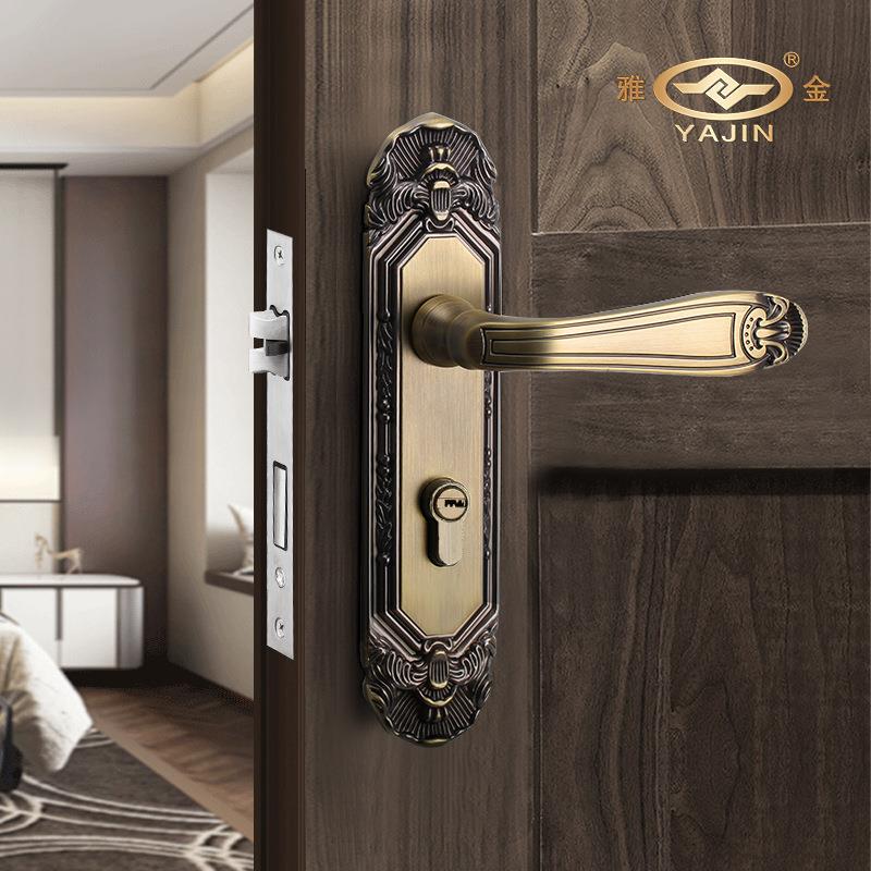 欧式室内卧室门锁房间锌合金门把手静音家用通用型机械执手锁