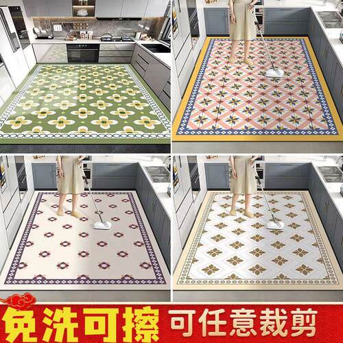 厨房地垫防油防水整铺一抹净地垫pvc可擦免洗大尺寸脚垫子可裁剪