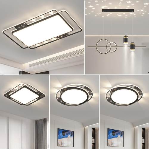 护眼LED全光谱房间吸顶灯小山丘投影客厅卧室中山灯饰具现代简约