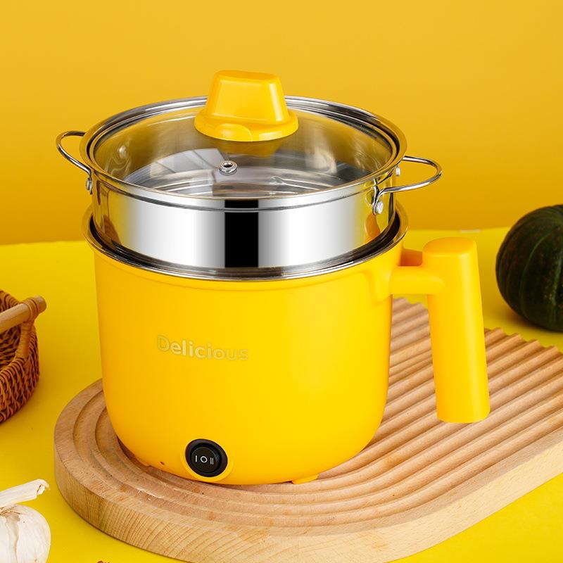 不锈钢电煮锅带格汤蒸锅多功能宿舍煮面锅迷你一体电煮锅炒面锅