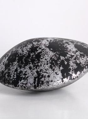 轻奢摆件现代简约金属做旧圆形椭圆形样板房售楼处软装桌面装饰品