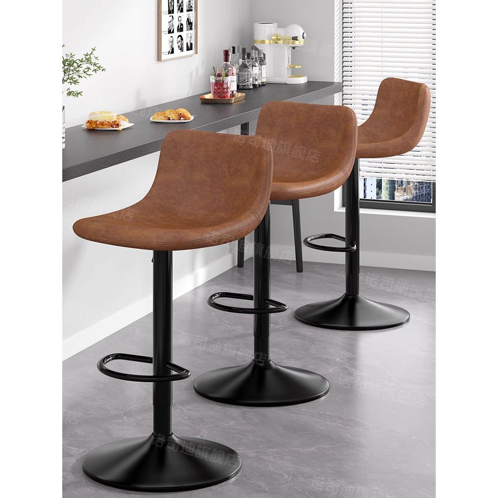 可升降旋转收银台吧台凳子家用靠背新品轻奢吧台椅现代简约高脚凳