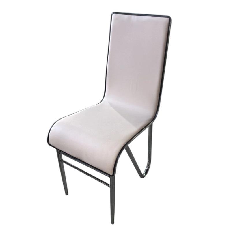 高背椅家用现代简约餐厅酒店靠背椅子多色轻奢皮革软面餐桌椅