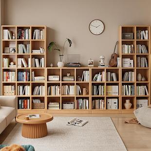 全实木一面墙书柜去客厅化满墙高低书架一体靠墙收纳展示储物柜子
