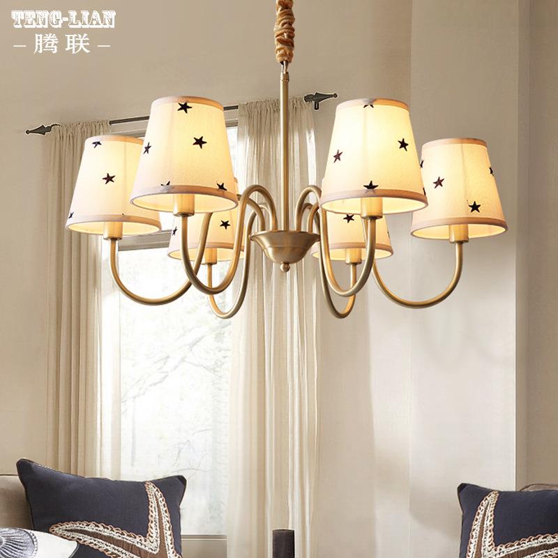 儿童卧室吊灯全铜简约客厅灯书房客房小清新吊灯酒店过道家用灯具