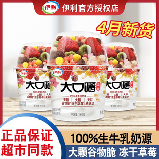 杯纯正生牛乳发酵学生搅拌酸奶早餐牛奶 4月伊利大口嚼酸奶180g