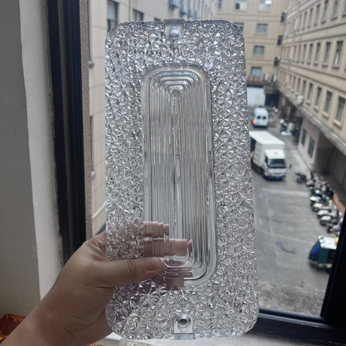 超白大号虎牌石像纹水晶挂片玻璃砖网红隔断墙不锈钢水晶屏风玄关
