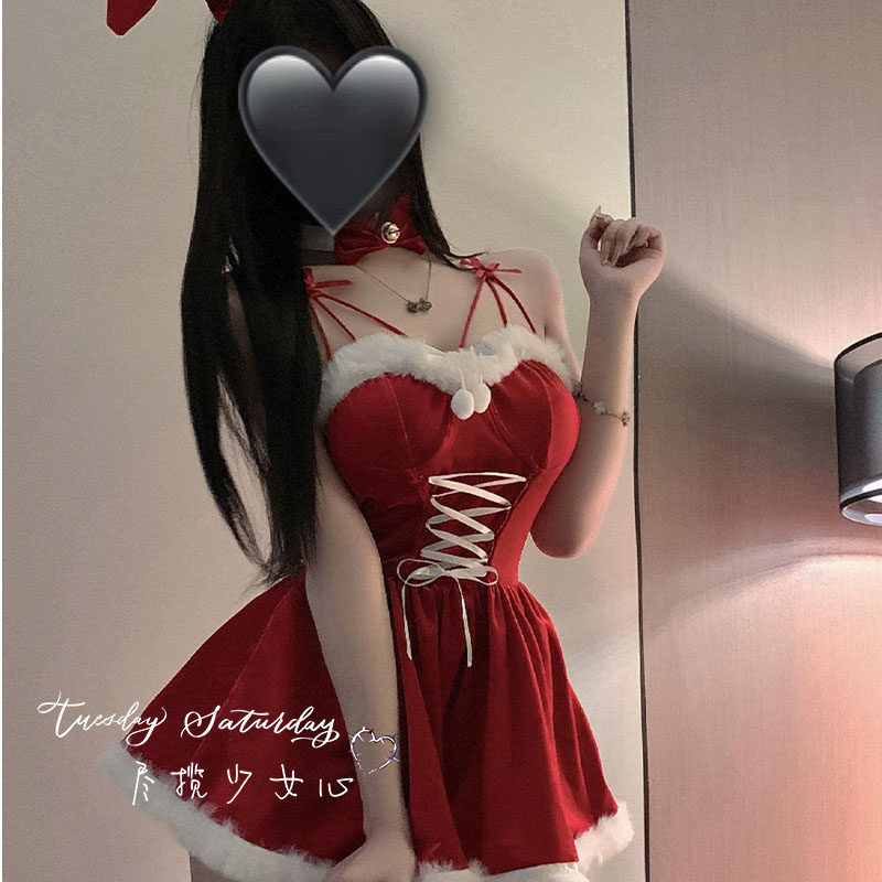 圣诞穿搭连衣裙圣诞战袍cos套装